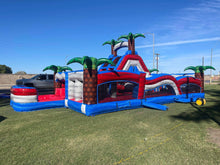 Load image into Gallery viewer, 80' Oasis Wrap Around Dual Lane Obstacle course with Water Slide Wet/Dry