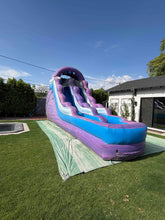 Load image into Gallery viewer, 16' COTTON CANDY SPLASH INFLATABLE WATER SLIDE RENTAL- With Inflated Pool