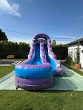 Load image into Gallery viewer, 16' COTTON CANDY SPLASH INFLATABLE WATER SLIDE RENTAL- With Inflated Pool
