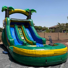 Load image into Gallery viewer, 16' Green Jungle  Dual Lane waterslide