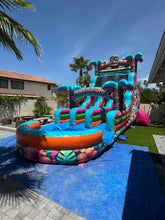 Load image into Gallery viewer, ‼️NEW‼️ 18' Tiki Splash Dual Lane Center Climb Water Slide