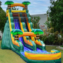 Load image into Gallery viewer, 20' Cali Palms Water Slide Rental with Pool mesa gilbert tempe chandler scottsdale phoenix
