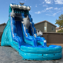Load image into Gallery viewer, 20' Dolphin Water Slide Rental With Pool