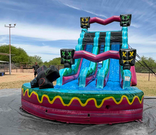 Load image into Gallery viewer, ‼️NEW‼️ 20'  Gamer Dual Lane Center Climb  Water Slide Rental- With Pool