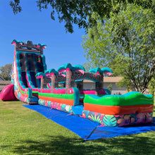 Load image into Gallery viewer, 27' Tiki Splash Dual lane Water and Slip n slide