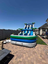 Load image into Gallery viewer, 18' Aloha Splash Center Climb Dual Lane Water Slide With Pool