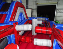 Load image into Gallery viewer, 80' Oasis Wrap Around Dual Lane Obstacle course with Water Slide Wet/Dry