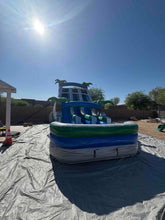 Load image into Gallery viewer, 18' Aloha Splash Center Climb Dual Lane Water Slide With Pool