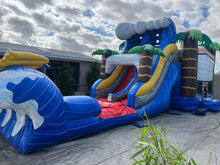 Load image into Gallery viewer, MEGA SHARK XL DUAL LANE COMBO RENTAL WITH SLIDE  WET or DRY