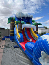 Load image into Gallery viewer, MEGA SHARK XL DUAL LANE COMBO RENTAL WITH SLIDE  WET or DRY