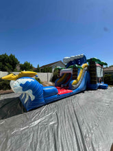Load image into Gallery viewer, MEGA SHARK XL DUAL LANE COMBO RENTAL WITH SLIDE  WET or DRY