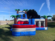 Load image into Gallery viewer, 80' Oasis Wrap Around Dual Lane Obstacle course with Water Slide Wet/Dry