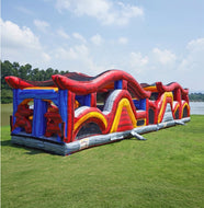 60' SHADOW INFLATABLE OBSTACLE COURSE WITH BASKETBALL AND CLIMBING RENTAL- Dry Only