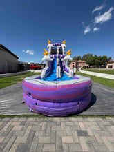 Load image into Gallery viewer, ‼️NEW‼️  20’ Purple Lightning  Inflatable Single lane Water Slide Rental - With Pool