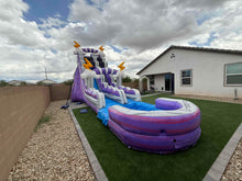 Load image into Gallery viewer, ‼️NEW‼️  20’ Purple Lightning  Inflatable Single lane Water Slide Rental - With Pool