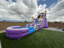 Load image into Gallery viewer, ‼️NEW‼️  20’ Purple Lightning  Inflatable Single lane Water Slide Rental - With Pool