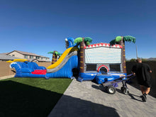 Load image into Gallery viewer, MEGA SHARK XL DUAL LANE COMBO RENTAL WITH SLIDE  WET or DRY