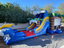 Load image into Gallery viewer, MEGA SHARK XL DUAL LANE COMBO RENTAL WITH SLIDE  WET or DRY