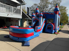 Load image into Gallery viewer, MEGA FLASH BOUNCE HOUSE COMBO RENTAL WITH SLIDE WET/DRY