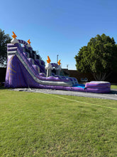 Load image into Gallery viewer, ‼️NEW‼️  20’ Purple Lightning  Inflatable Single lane Water Slide Rental - With Pool
