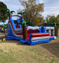 Load image into Gallery viewer, 80' Oasis Wrap Around Dual Lane Obstacle course with Water Slide Wet/Dry