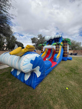 Load image into Gallery viewer, MEGA SHARK XL DUAL LANE COMBO RENTAL WITH SLIDE  WET or DRY