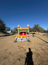 Load image into Gallery viewer, T-REX BOUNCE HOUSE DUAL LANE COMBO RENTAL WITH SLIDE WET or DRY