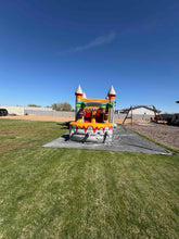 Load image into Gallery viewer, T-REX BOUNCE HOUSE DUAL LANE COMBO RENTAL WITH SLIDE WET or DRY