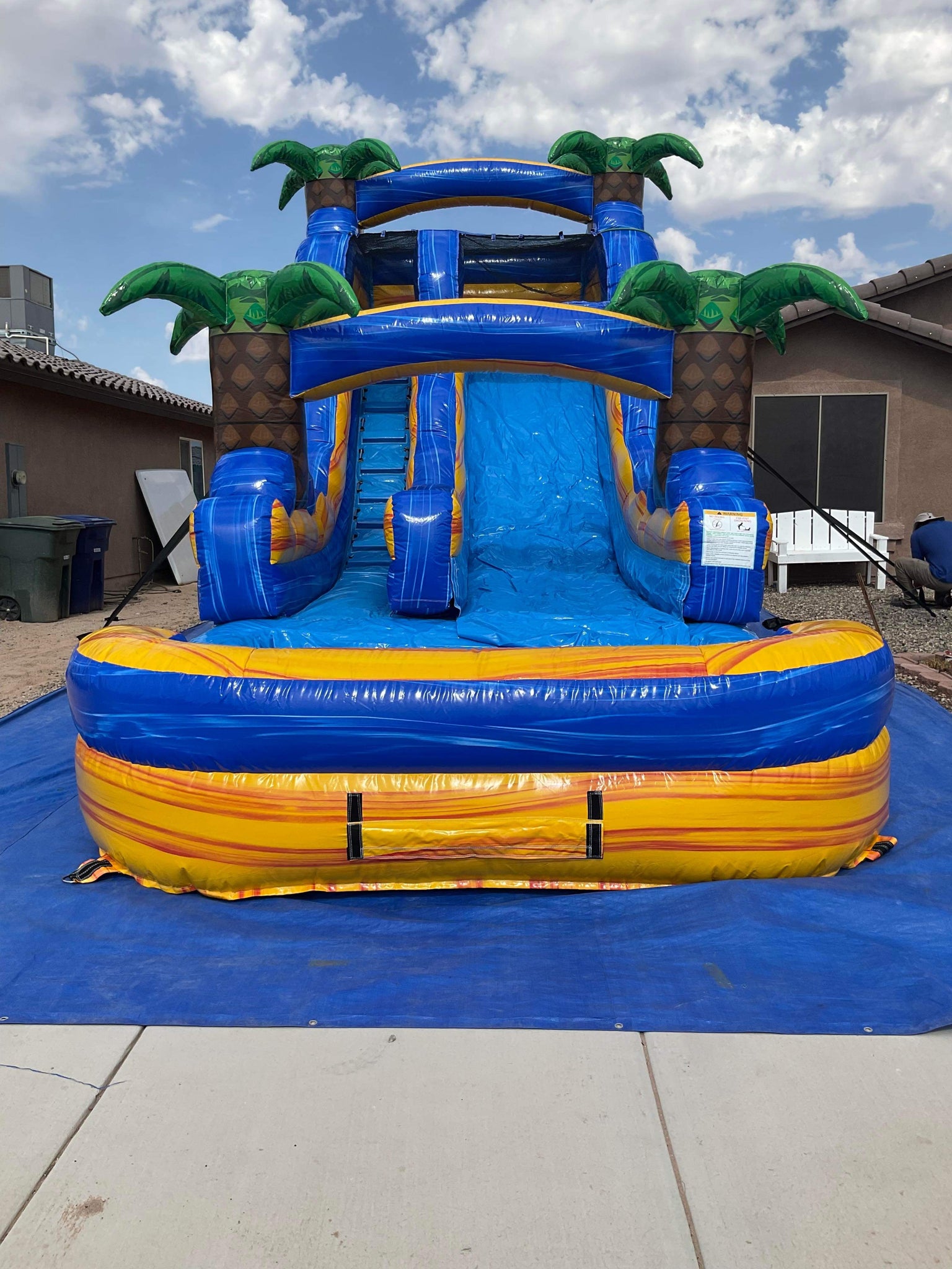 16' Sunset Splash Single Lane Slide With Pool – A Perfect Party Rental