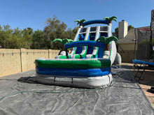 Load image into Gallery viewer, 18' Aloha Splash Center Climb Dual Lane Water Slide With Pool