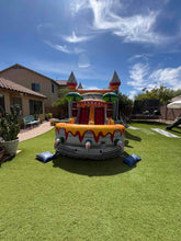 Load image into Gallery viewer, T-REX BOUNCE HOUSE DUAL LANE COMBO RENTAL WITH SLIDE WET or DRY