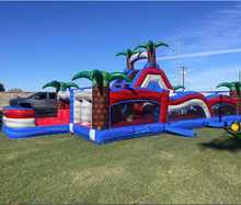 Load image into Gallery viewer, 80' Oasis Wrap Around Dual Lane Obstacle course with Water Slide Wet/Dry