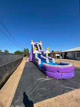 Load image into Gallery viewer, ‼️NEW‼️  20’ Purple Lightning  Inflatable Single lane Water Slide Rental - With Pool