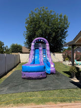 Load image into Gallery viewer, 16' COTTON CANDY SPLASH INFLATABLE WATER SLIDE RENTAL- With Inflated Pool