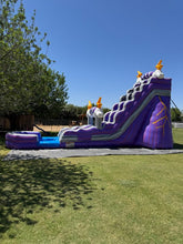 Load image into Gallery viewer, ‼️NEW‼️  20’ Purple Lightning  Inflatable Single lane Water Slide Rental - With Pool