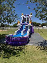 Load image into Gallery viewer, ‼️NEW‼️  20’ Purple Lightning  Inflatable Single lane Water Slide Rental - With Pool