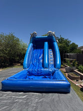 Load image into Gallery viewer, 14' DOLPHIN SPLASH INFLATABLE WATER SLIDE RENTAL