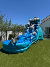 Load image into Gallery viewer, 20' Dolphin Water Slide Rental With Pool