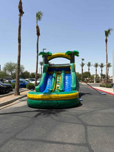 Load image into Gallery viewer, 16' Green Jungle  Dual Lane waterslide