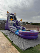 Load image into Gallery viewer, ‼️NEW‼️  20’ Purple Lightning  Inflatable Single lane Water Slide Rental - With Pool