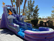 Load image into Gallery viewer, ‼️NEW‼️  20’ Purple Lightning  Inflatable Single lane Water Slide Rental - With Pool