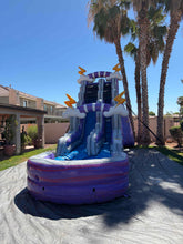 Load image into Gallery viewer, ‼️NEW‼️  20’ Purple Lightning  Inflatable Single lane Water Slide Rental - With Pool