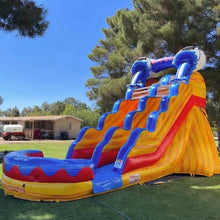 Load image into Gallery viewer, 18' BUCKET DROP INFLATABLE WATER SLIDE RENTAL