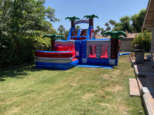 Load image into Gallery viewer, 80' Oasis Wrap Around Dual Lane Obstacle course with Water Slide Wet/Dry