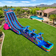 Load image into Gallery viewer, 27' Tiki Splash Dual lane Water and Slip n slide