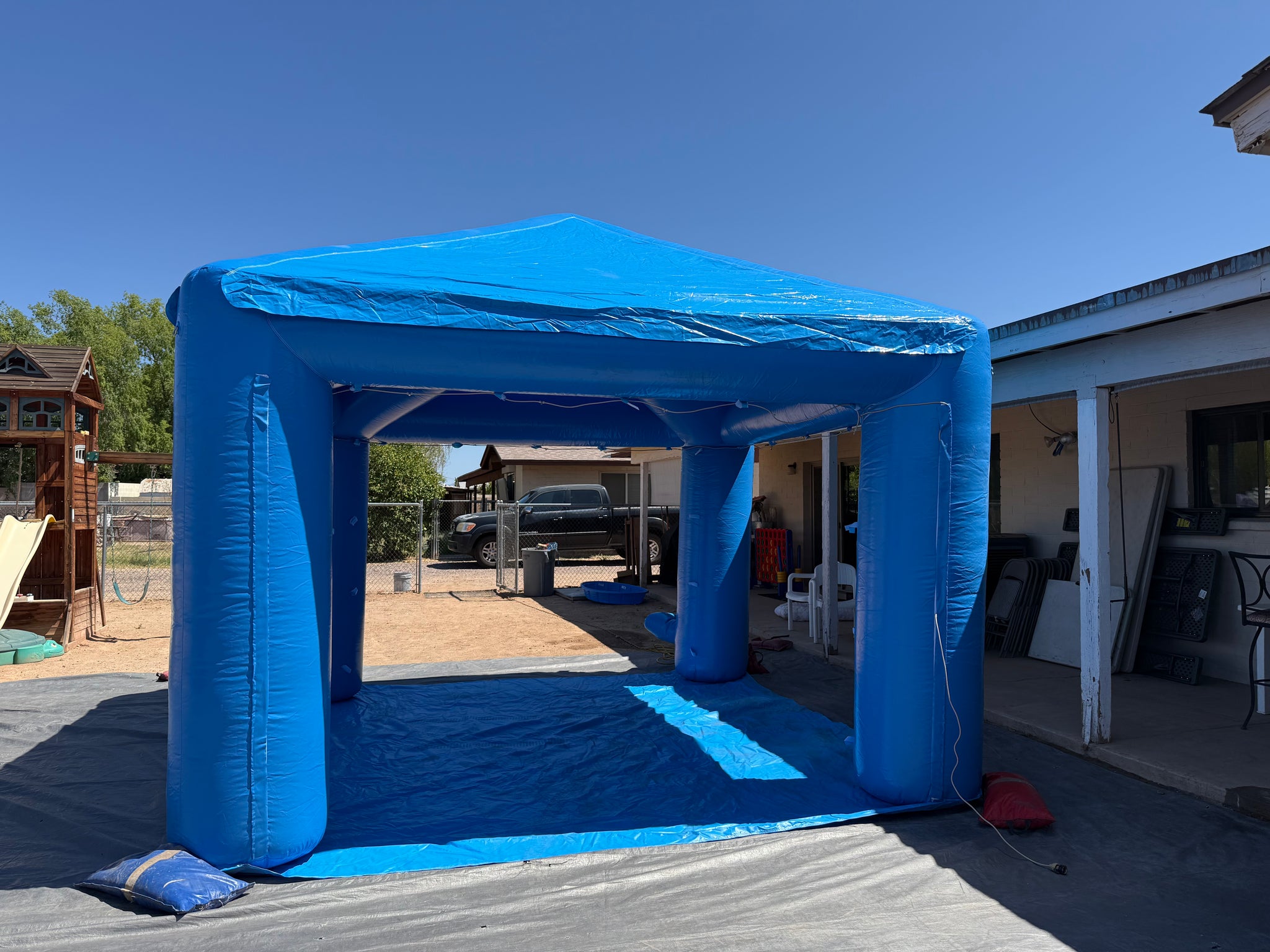 Misting Tent- Blue – A Perfect Party Rental