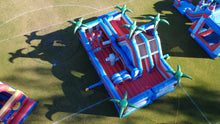 Load image into Gallery viewer, 80' Oasis Wrap Around Dual Lane Obstacle course with Water Slide Wet/Dry