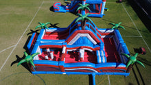 Load image into Gallery viewer, 80' Oasis Wrap Around Dual Lane Obstacle course with Water Slide Wet/Dry