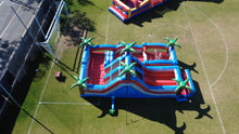 Load image into Gallery viewer, 80' Oasis Wrap Around Dual Lane Obstacle course with Water Slide Wet/Dry