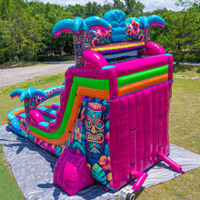 Load image into Gallery viewer, ‼️NEW‼️ 18' Tiki Splash Dual Lane Center Climb Water Slide